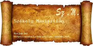 Székely Maximilián névjegykártya