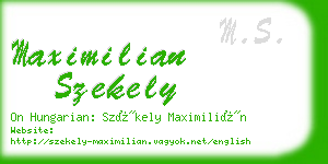 maximilian szekely business card